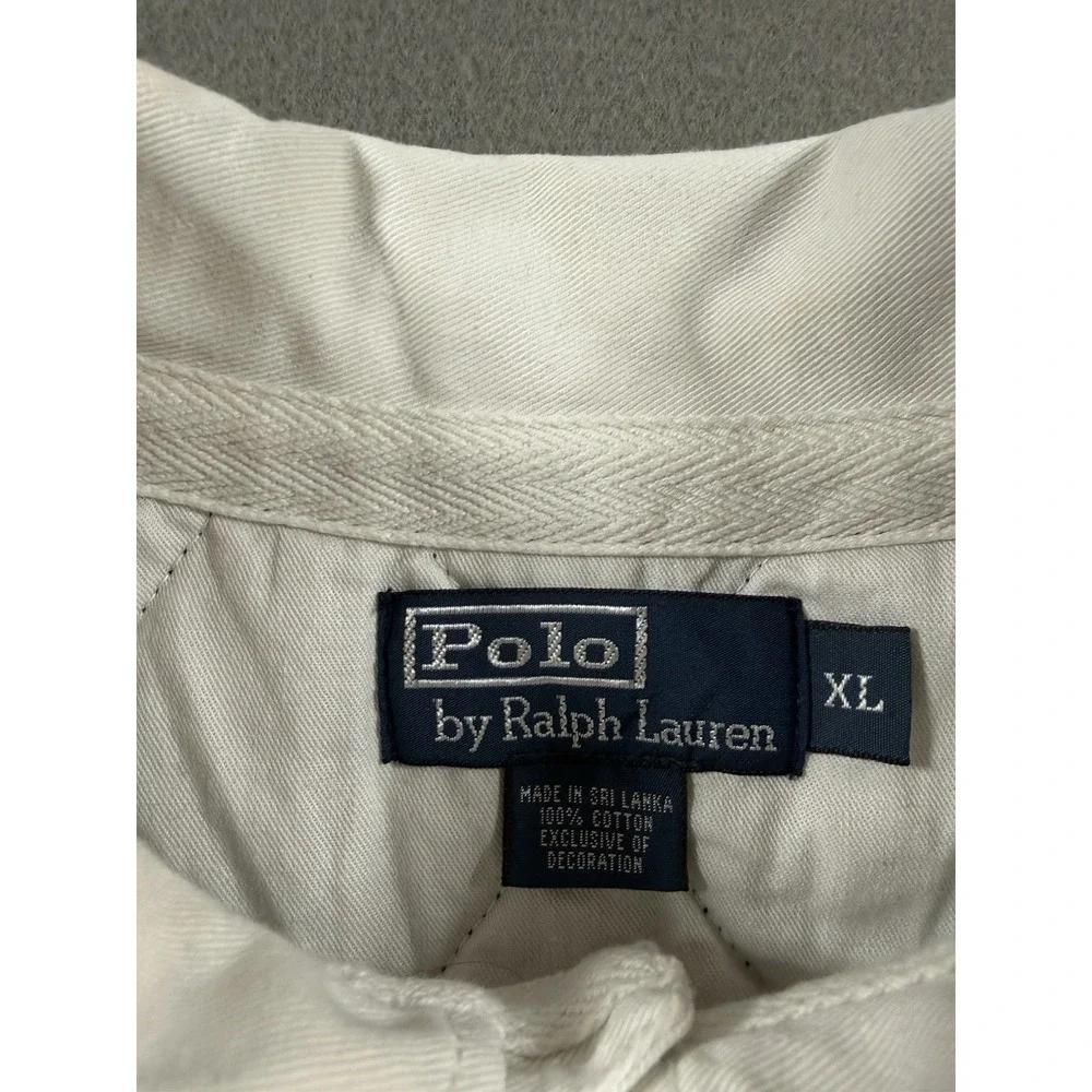 Size XL - Vintage Polo Ralph Lauren Navy Blue Padded Rugby Long Sleeve Shirt